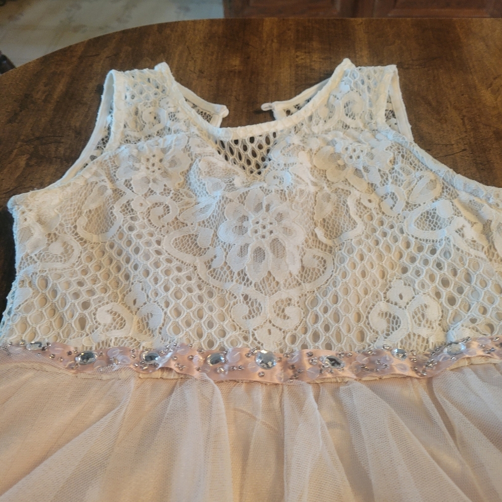 RHINESTONE LACE NYLON DRESS - Picture 2 of 11